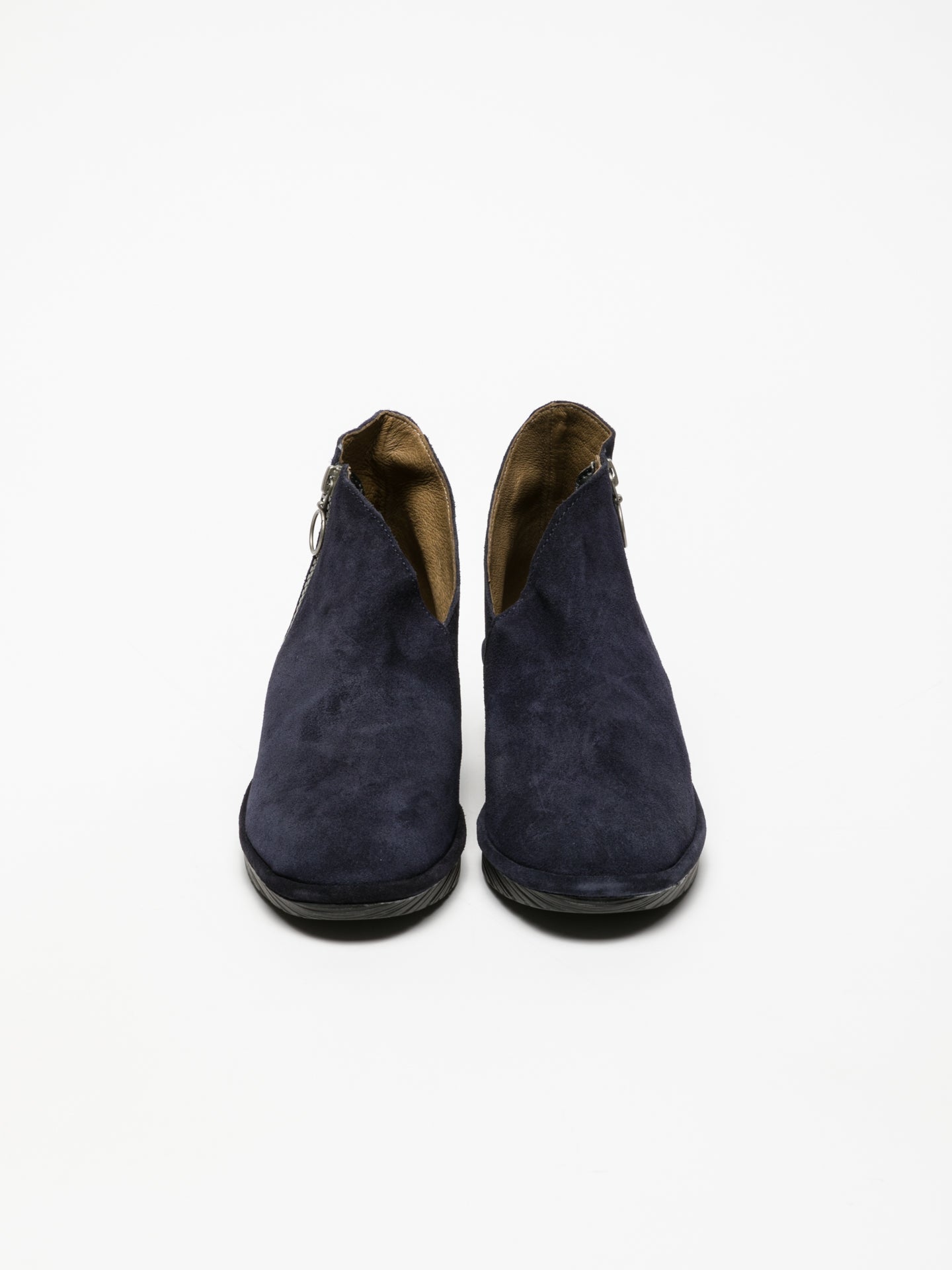 Fly London Navy Zip Up Ankle Boots